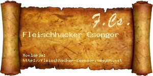 Fleischhacker Csongor névjegykártya